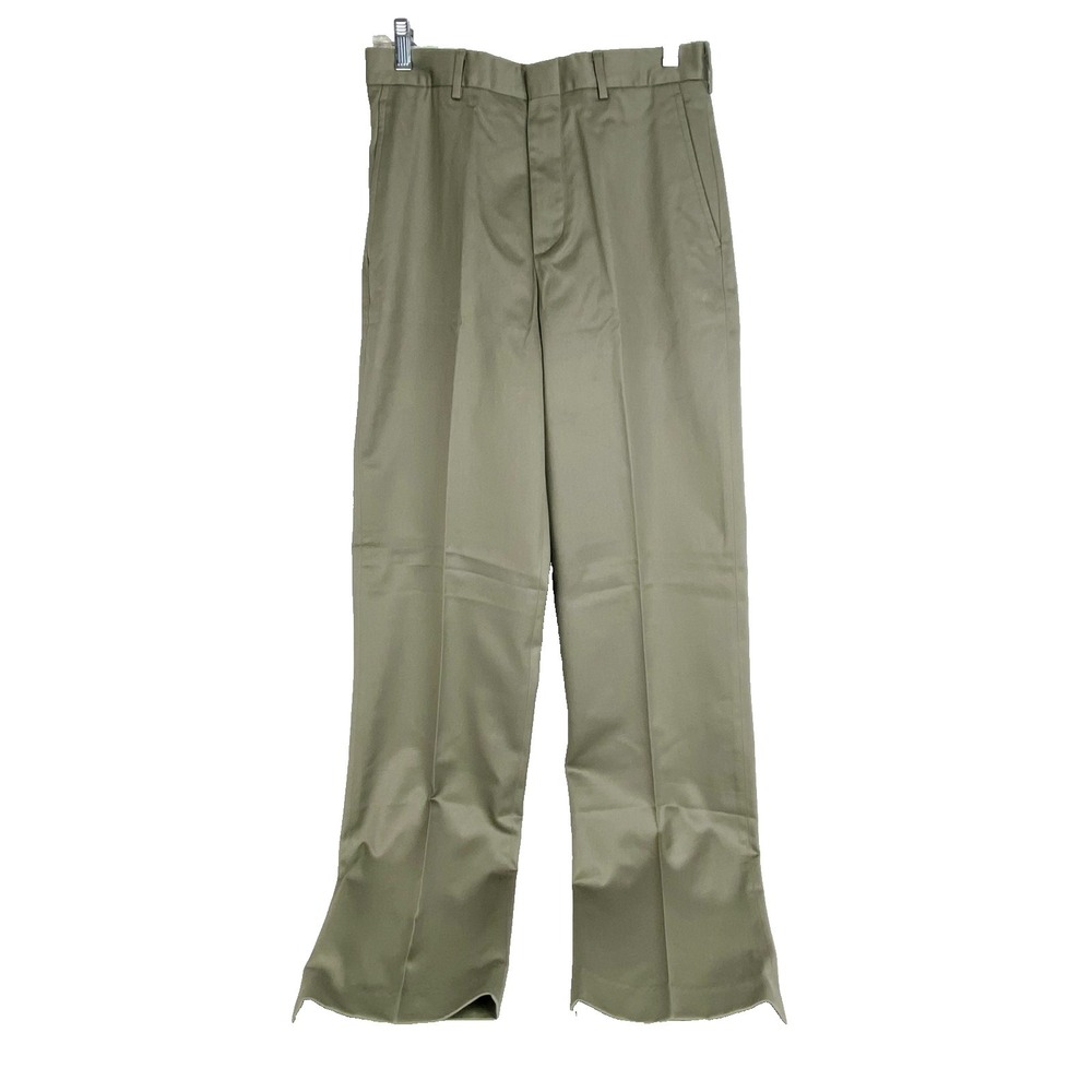 NWT Lands' End Dress Pants Mens 30 x 34 Flat Front Cotton Twill  Stone Green